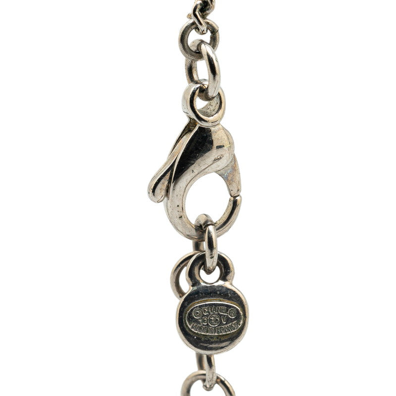 Chanel Coco Mark Bijou Necklace Silver Metal