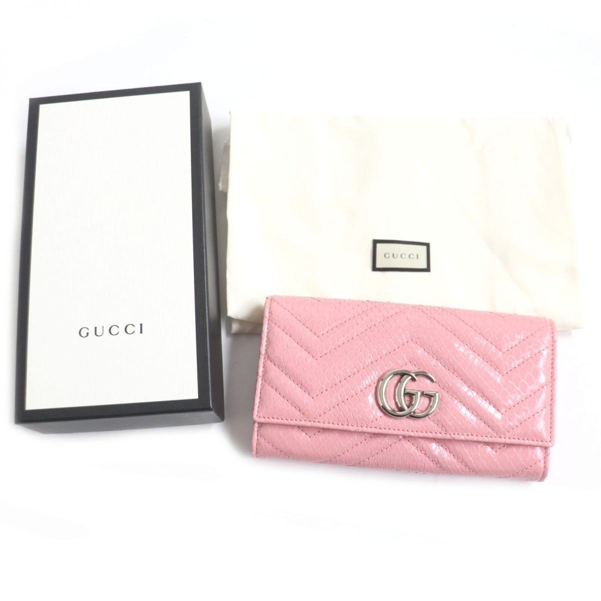 Luxury Gucci Trending 2025 GG Marmont Python Leather Wallet