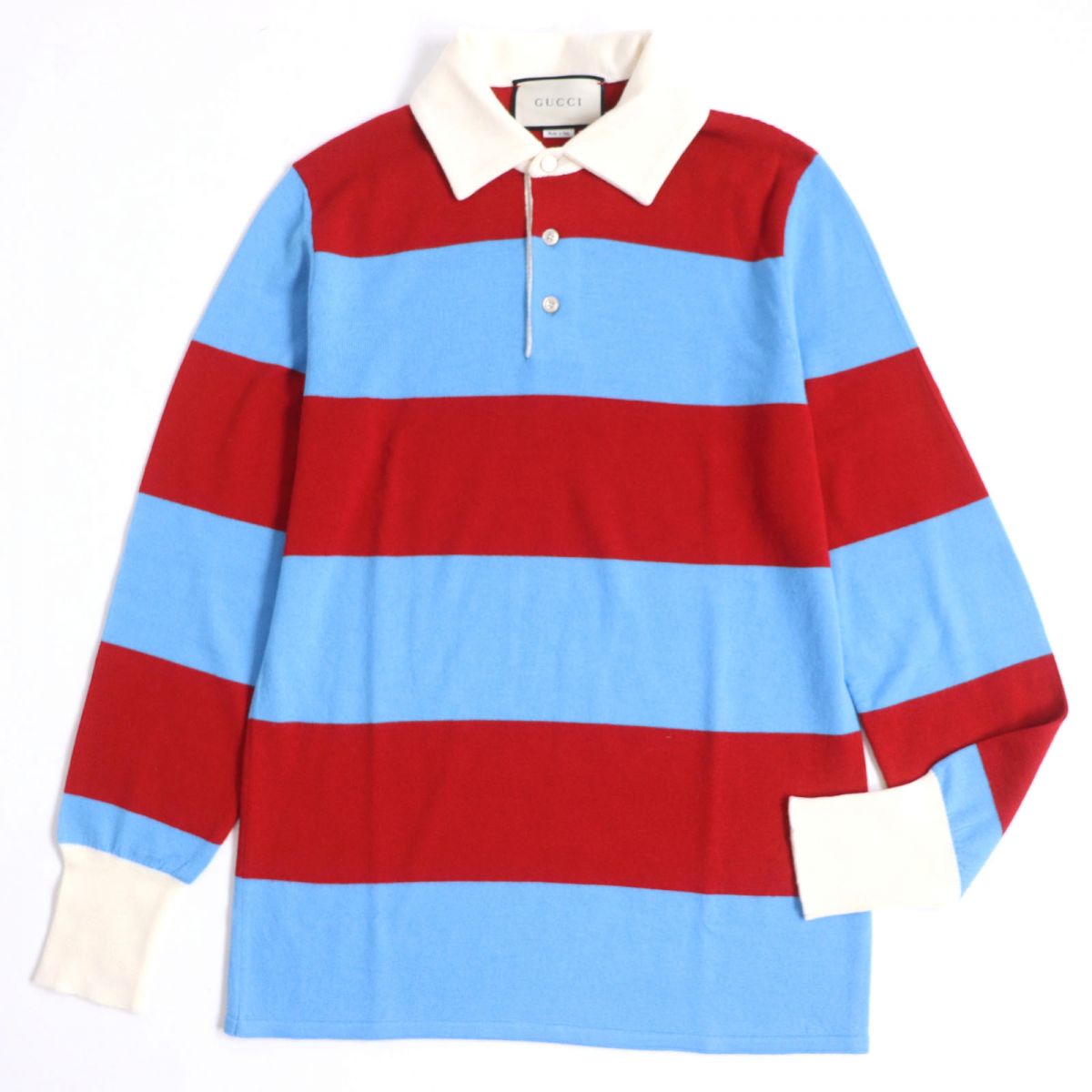 Luxury Gucci Trending 2025 Wool Rugby Polo Shirt XS Red/Blue/White