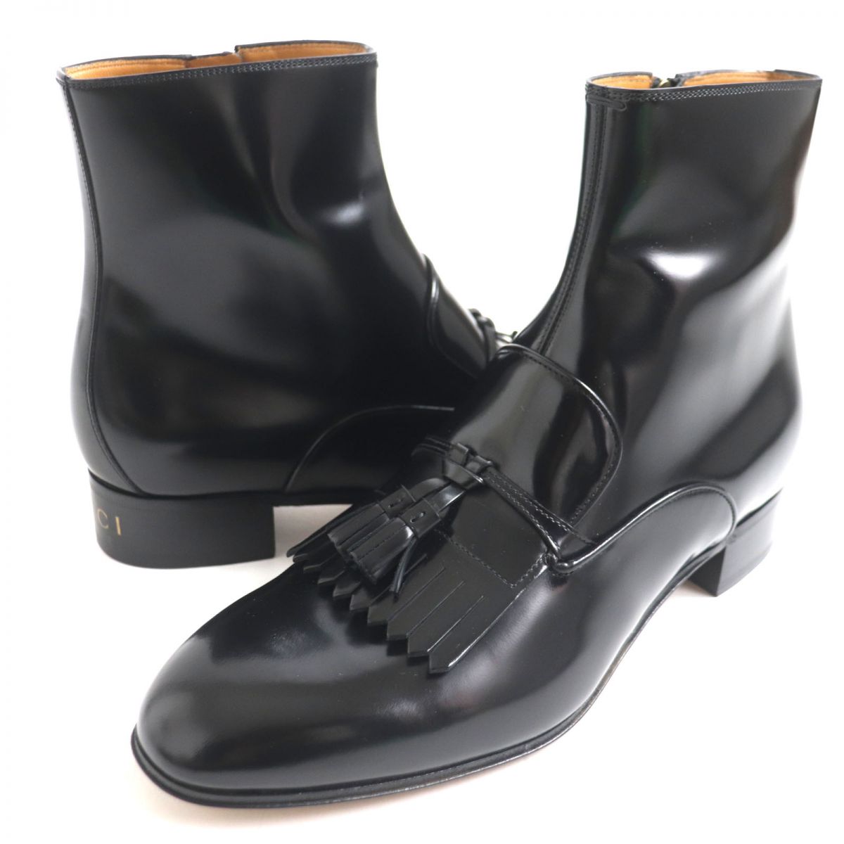 Luxury Gucci Trending 2025 Leather Tassel Quilted Ankle Boots 9.5