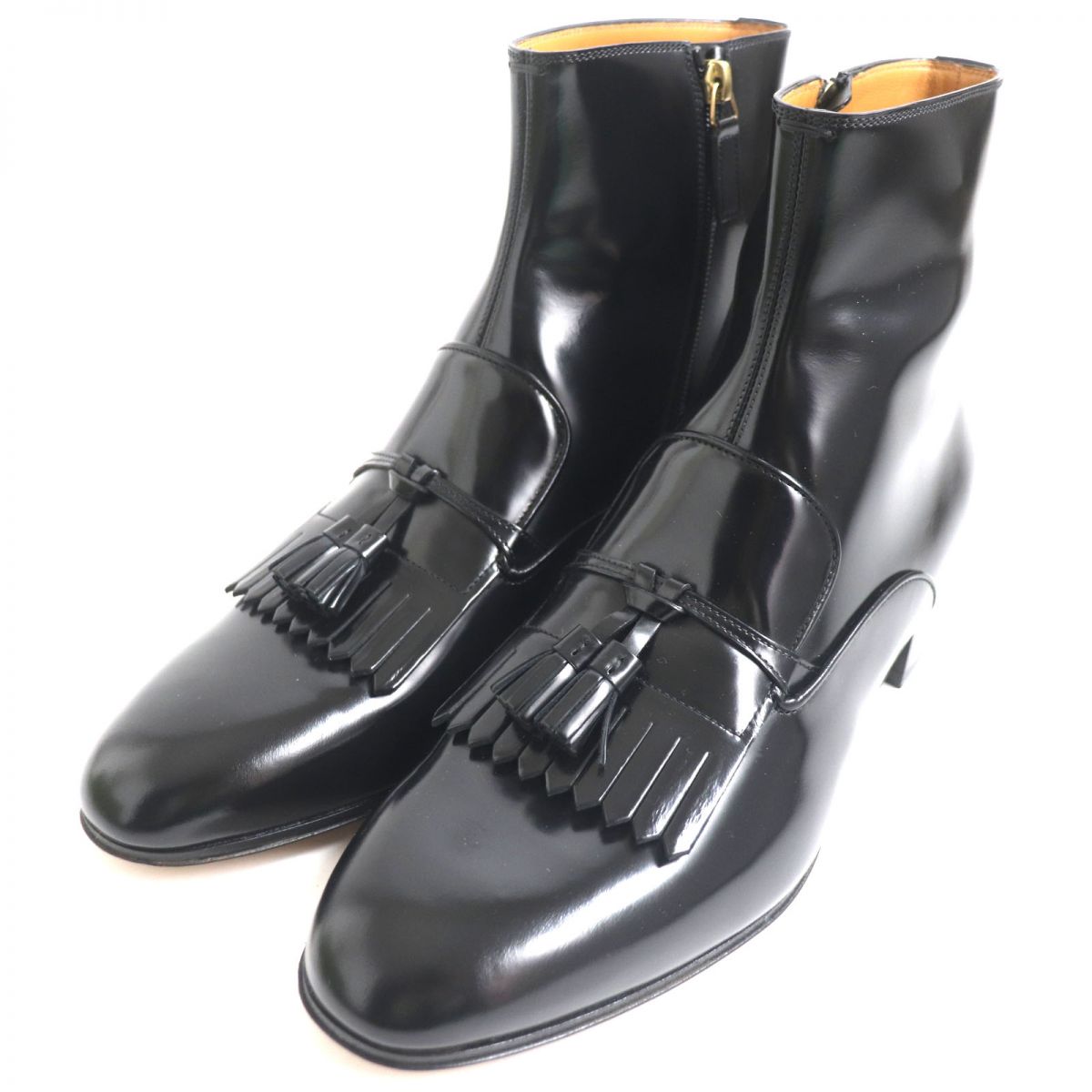 Luxury Gucci Trending 2025 Leather Tassel Quilted Ankle Boots 9.5