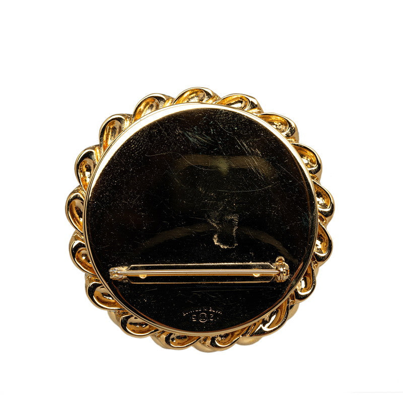 Chanel Coco Mark Mirror Brooch Gold
