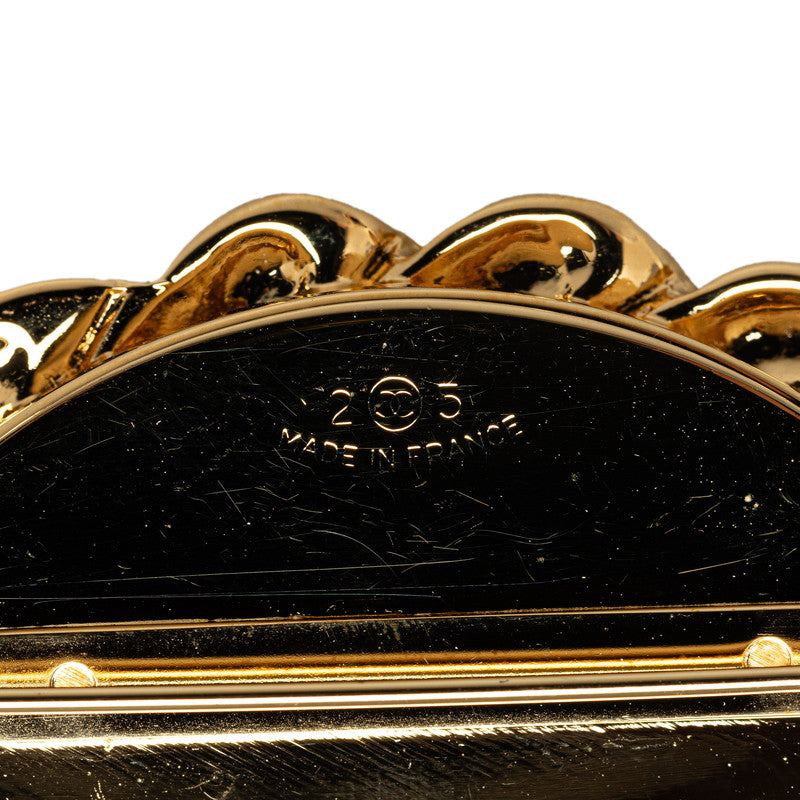 Chanel Coco Mark Mirror Brooch Gold