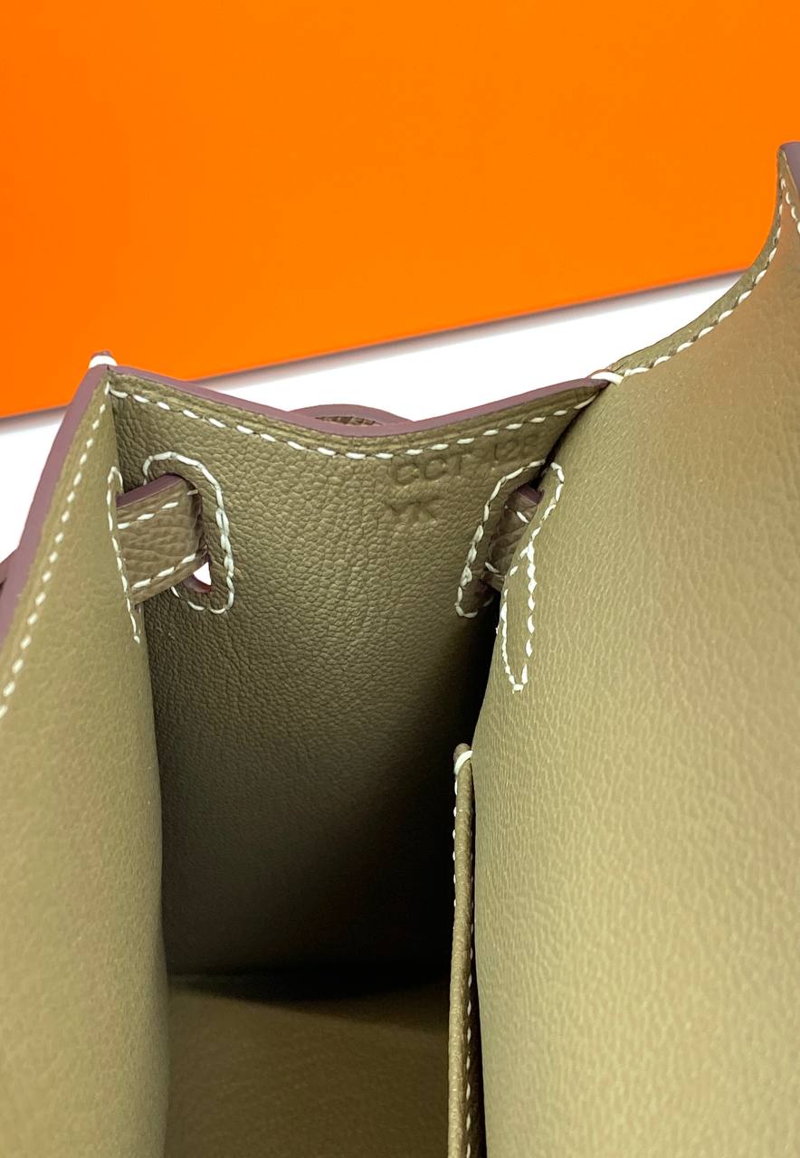 Luxury Hermes Kelly 20 Mini Sellier Bag Gray Epsom Gold Hardware