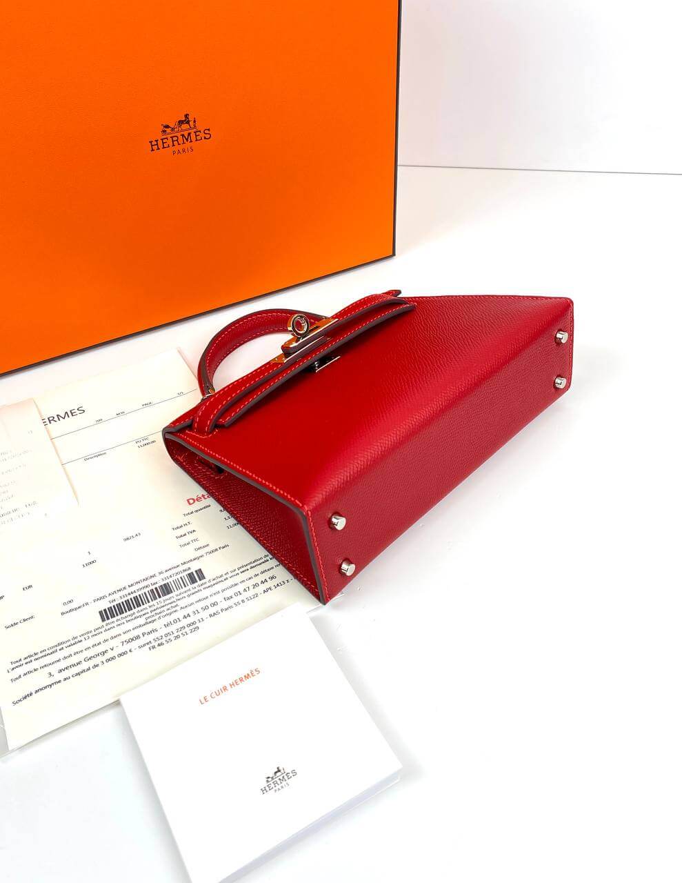 Luxury Hermes Kelly 20 Mini Sellier Bag red Epsom Gold Hardware
