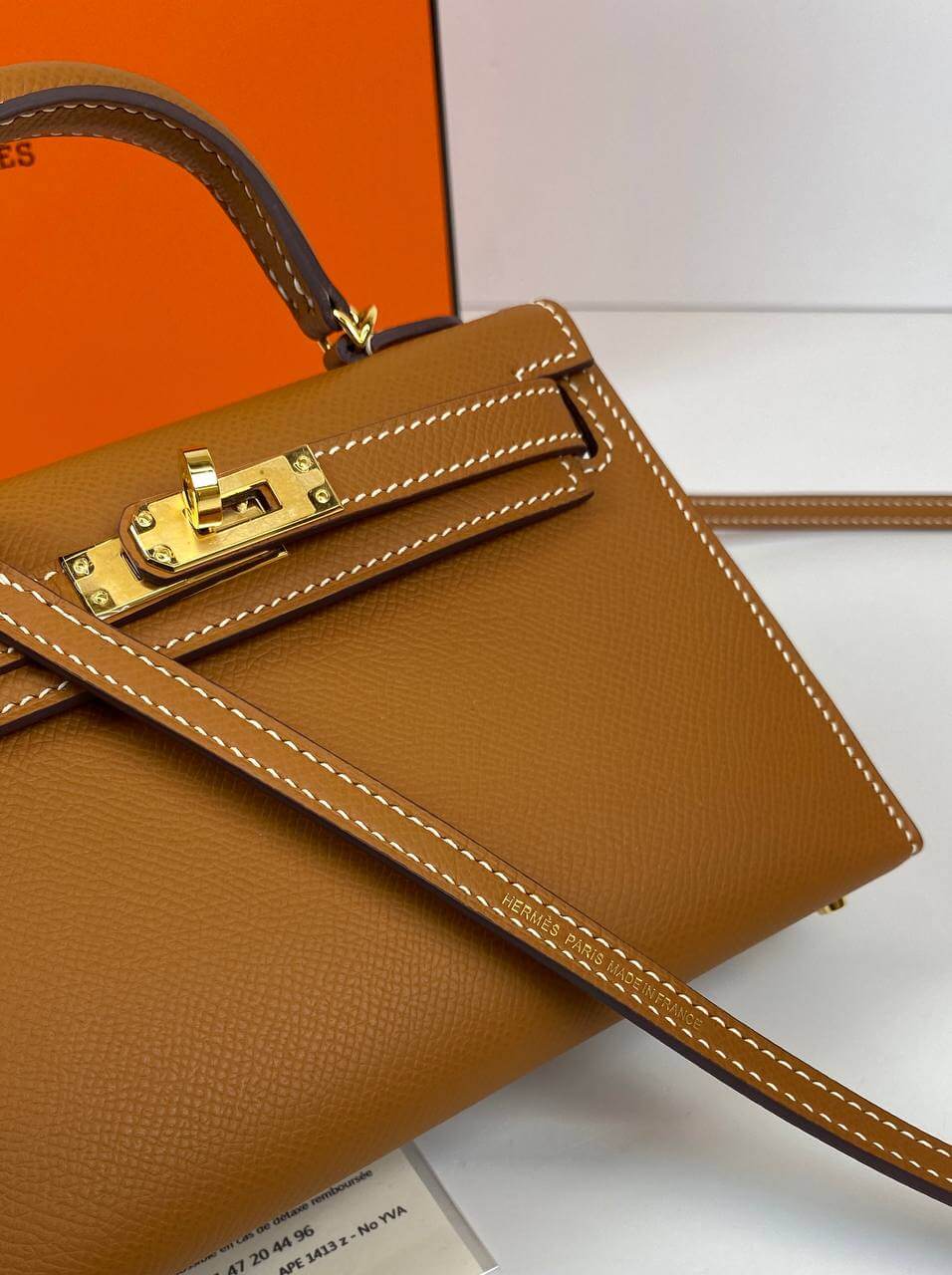 Luxury Hermes Kelly 20 Mini Sellier Bag brown Epsom Gold Hardware