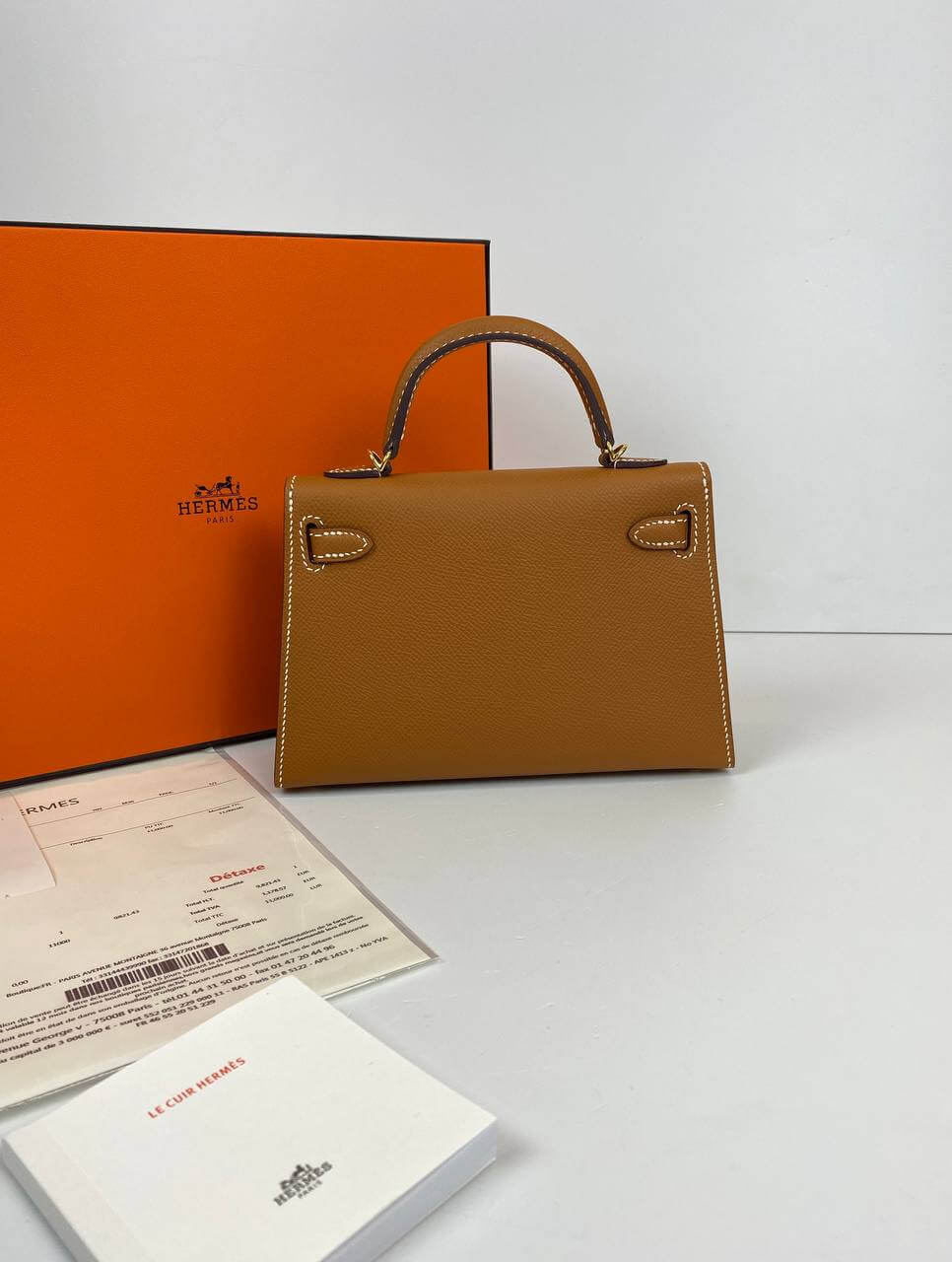Luxury Hermes Kelly 20 Mini Sellier Bag brown Epsom Gold Hardware