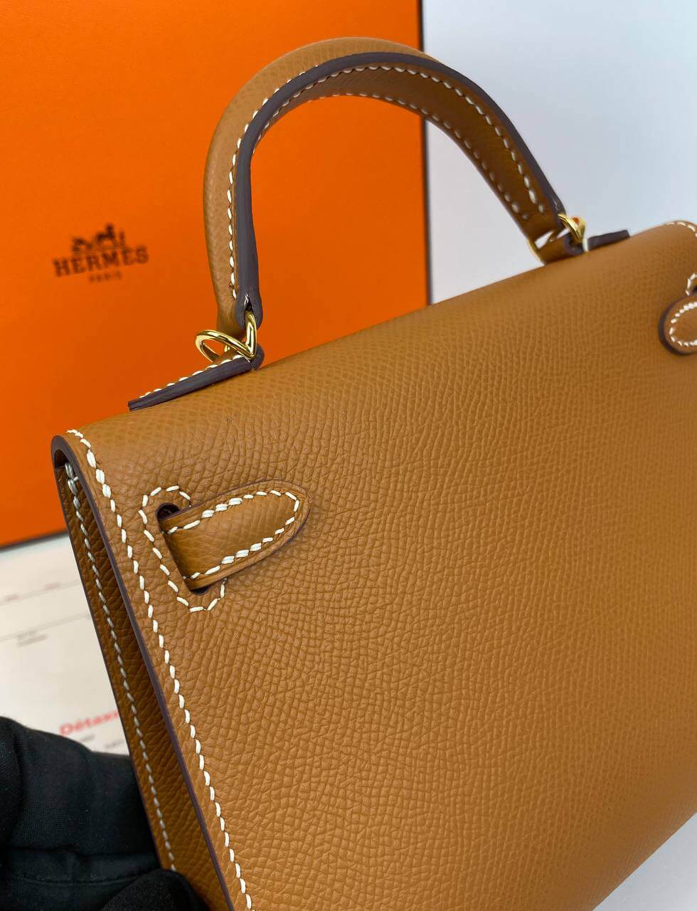 Luxury Hermes Kelly 20 Mini Sellier Bag brown Epsom Gold Hardware