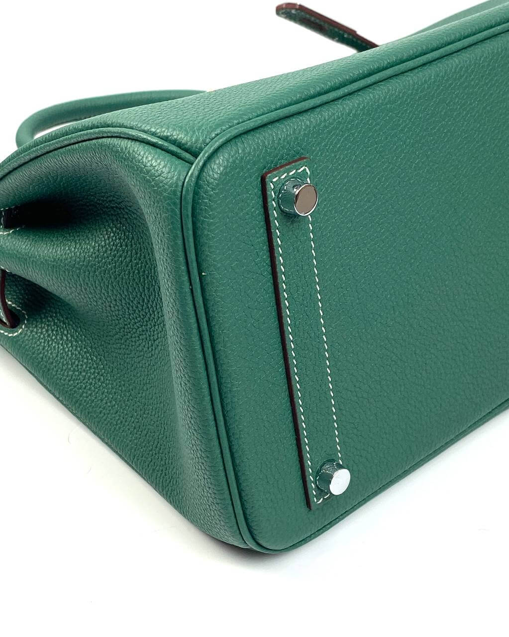Luxury Hermes Birkin 30 Biscuit Togo Leather green Palladium Hardware