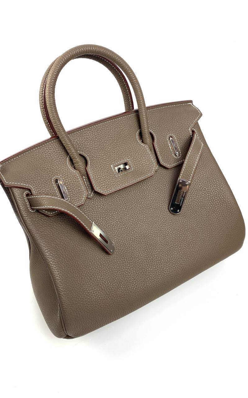 Luxury Hermes Birkin 30 Biscuit Togo Leather light brown Palladium Hardware