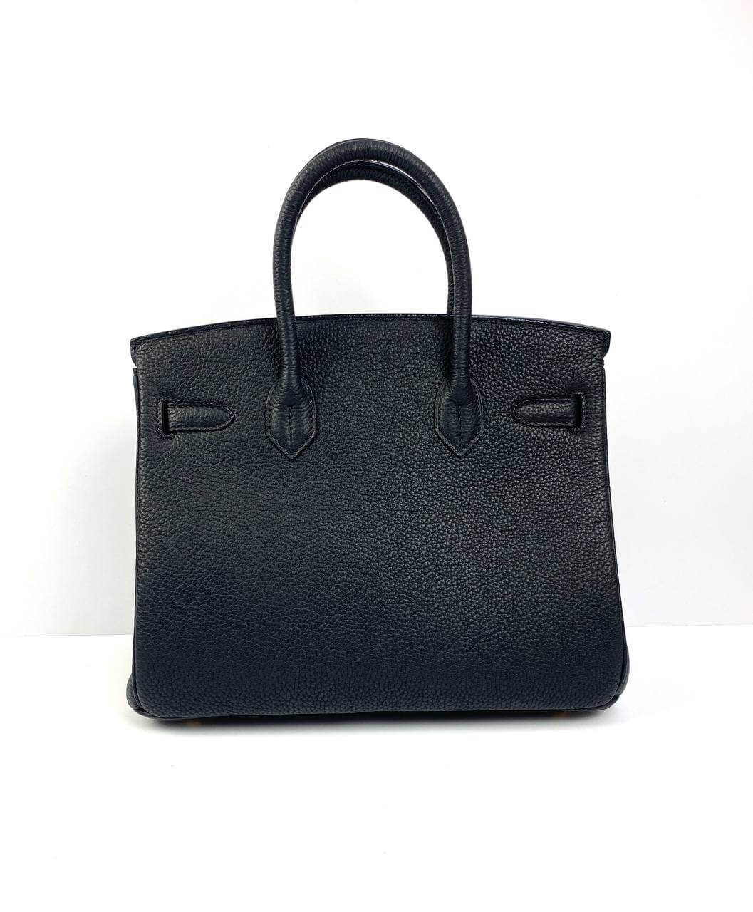 Luxury Hermes Birkin 30 Biscuit Togo Leather Black Gold Hardware