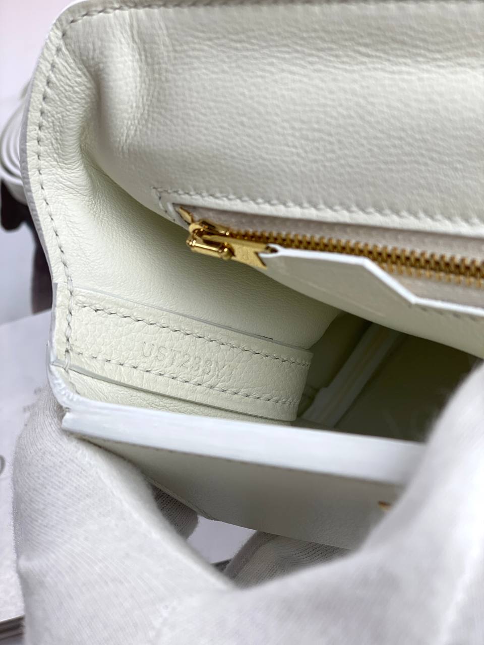 Luxury Hermes 24/24 Bag Evercolor with Swift 21  white Gold Hardware