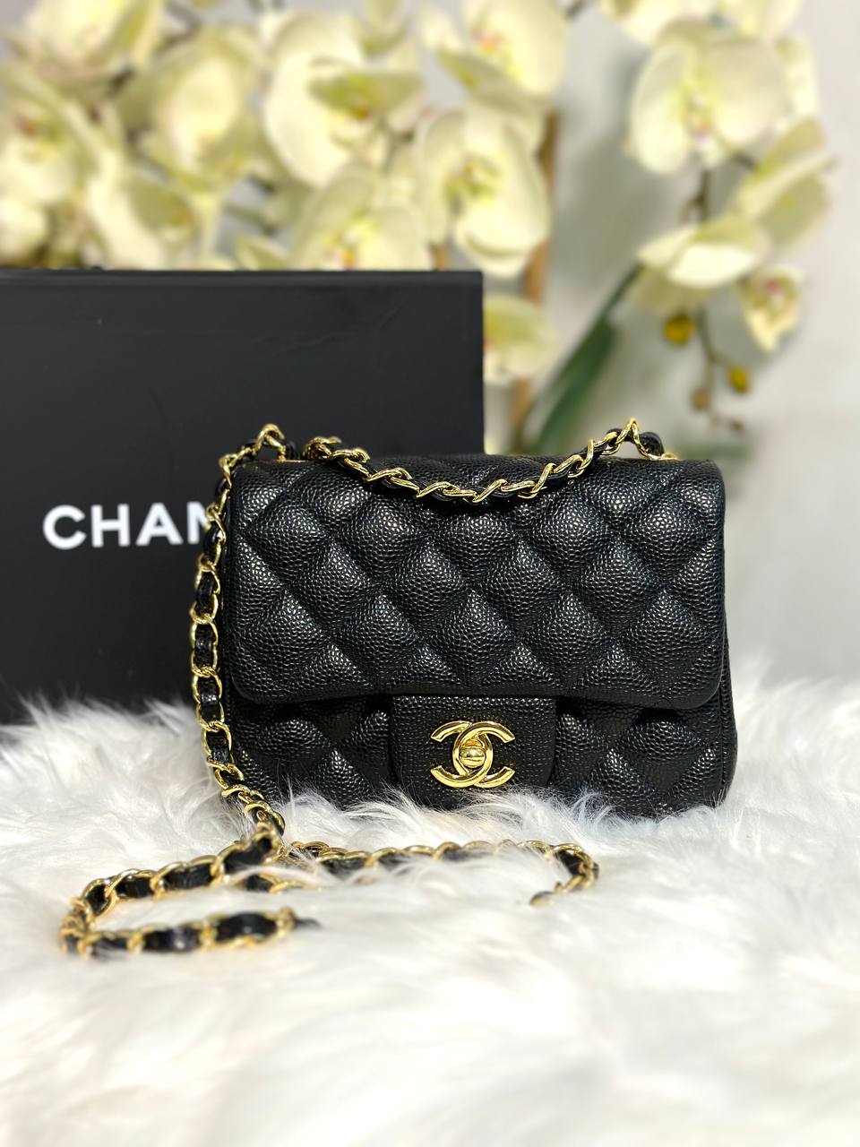 Luxury Chanel Mini Classic Flap Bag Square GHW
