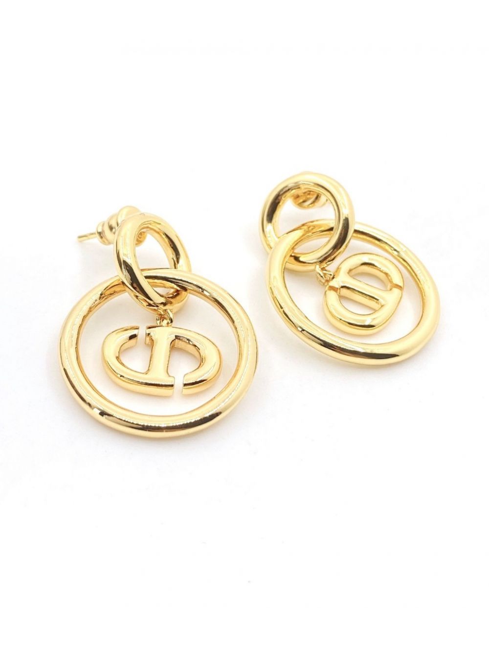 Luxury DiorNAVY EARRINGS GOLD
