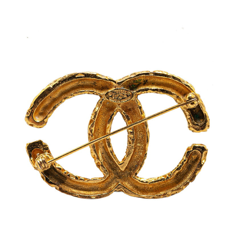 Chanel Vintage Coco Mark Brooch Gold Plated