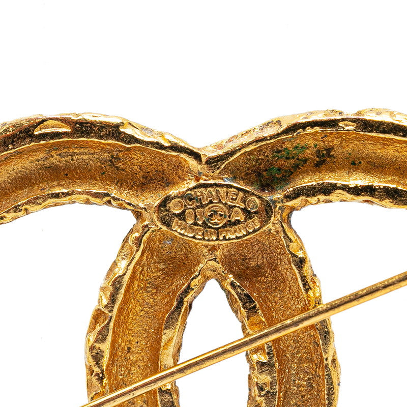 Chanel Vintage Coco Mark Brooch Gold Plated