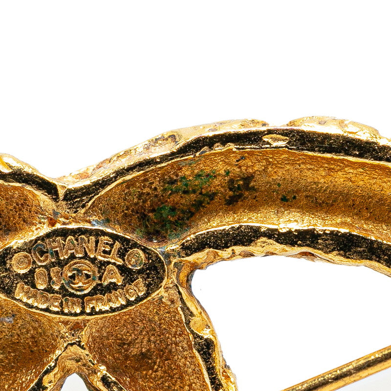 Chanel Vintage Coco Mark Brooch Gold Plated