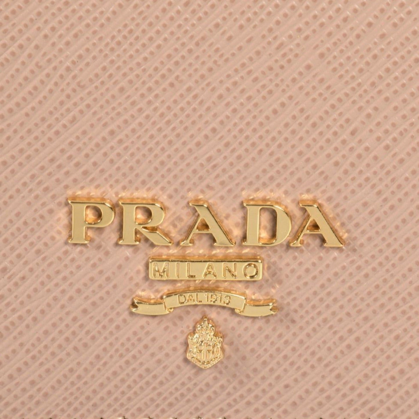 Luxury PradaCammeo Beige Saffiano Leather Credit Card Holder Wallet