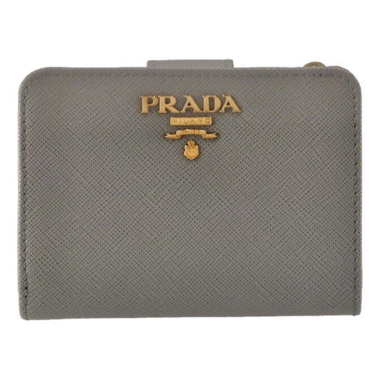 Luxury PradaSmall Saffiano Leather Wallet Grey and Blue
