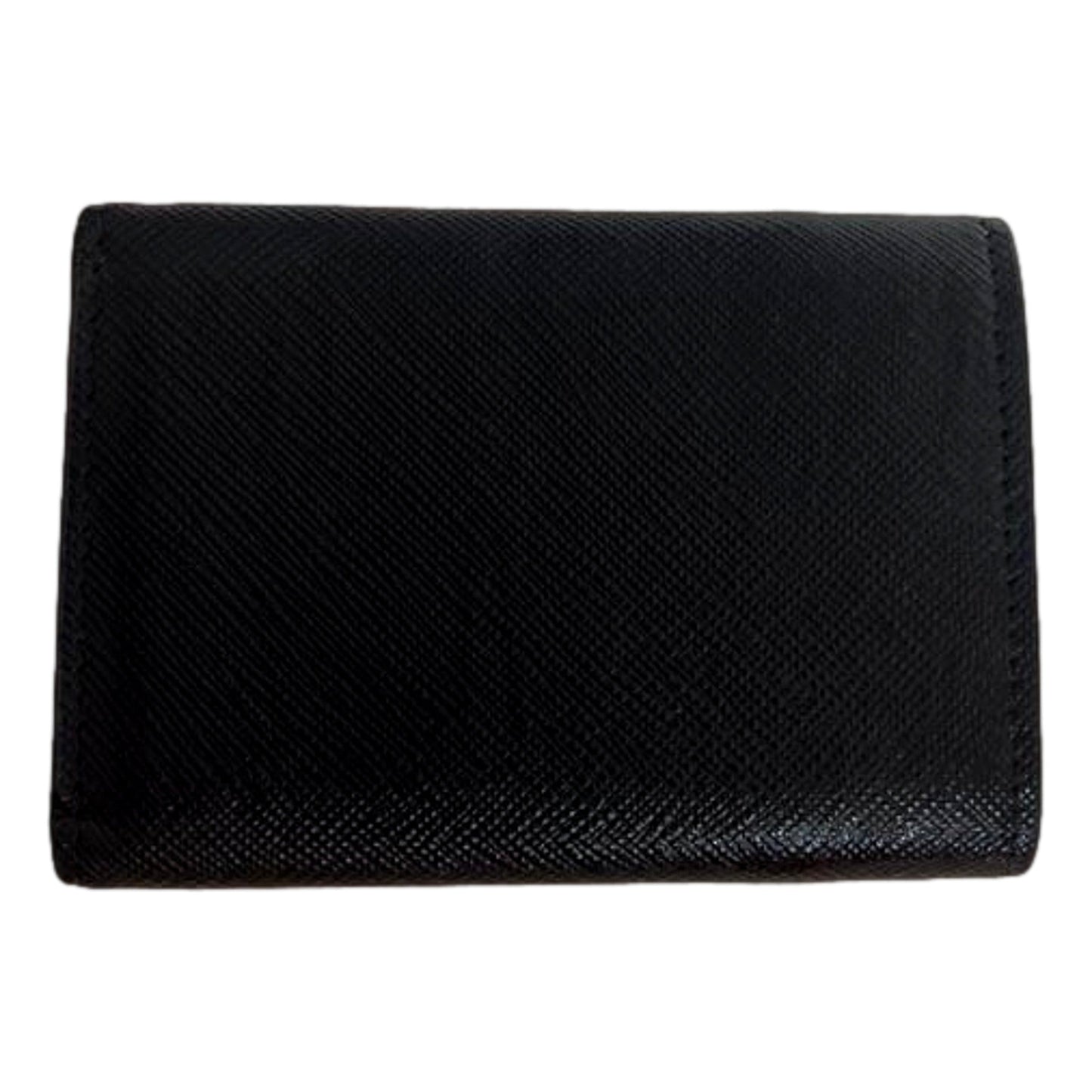 Luxury PradaBlack and Pink Tri-fold Saffiano Wallet