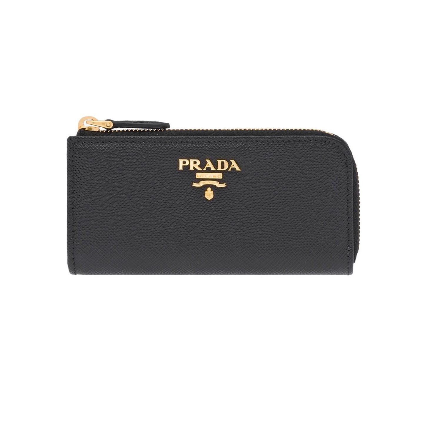 Luxury PradaBlack Saffiano Leather Key Holder Pouch Wallet