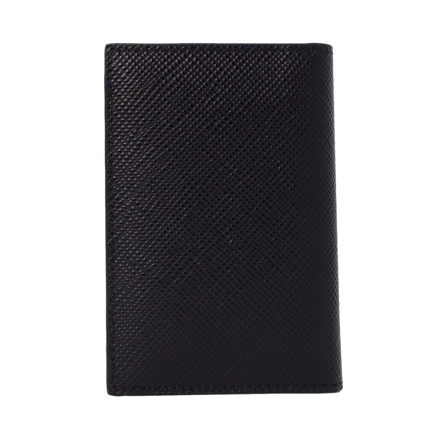 Luxury PradaBlack Saffiano Leather Vertical Logo Card Holder