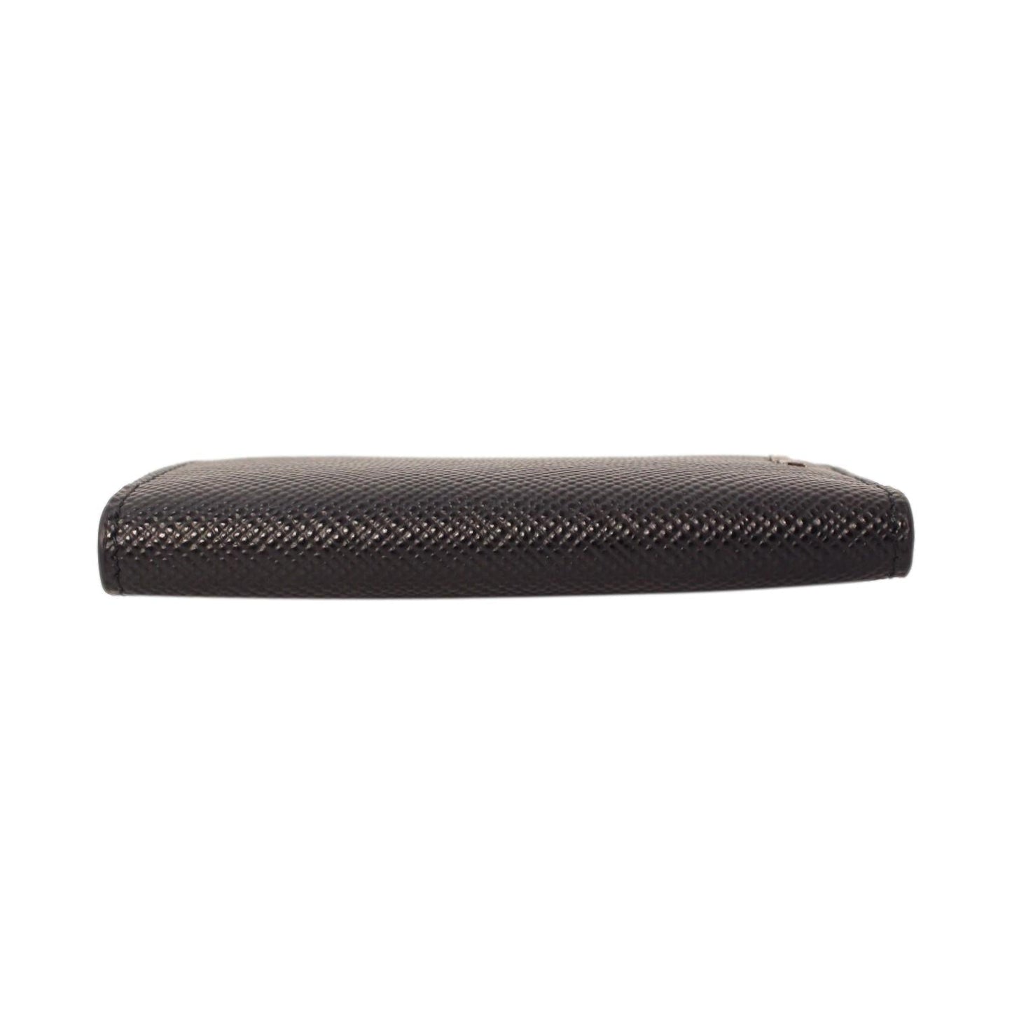 Luxury PradaBlack Saffiano Leather Vertical Logo Card Holder