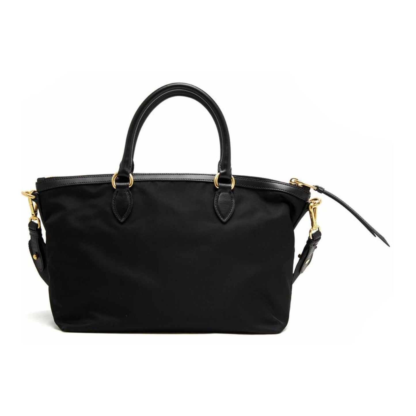 Luxury PradaTessuto Nylon Black Leather Clochette Crossbody Tote Bag