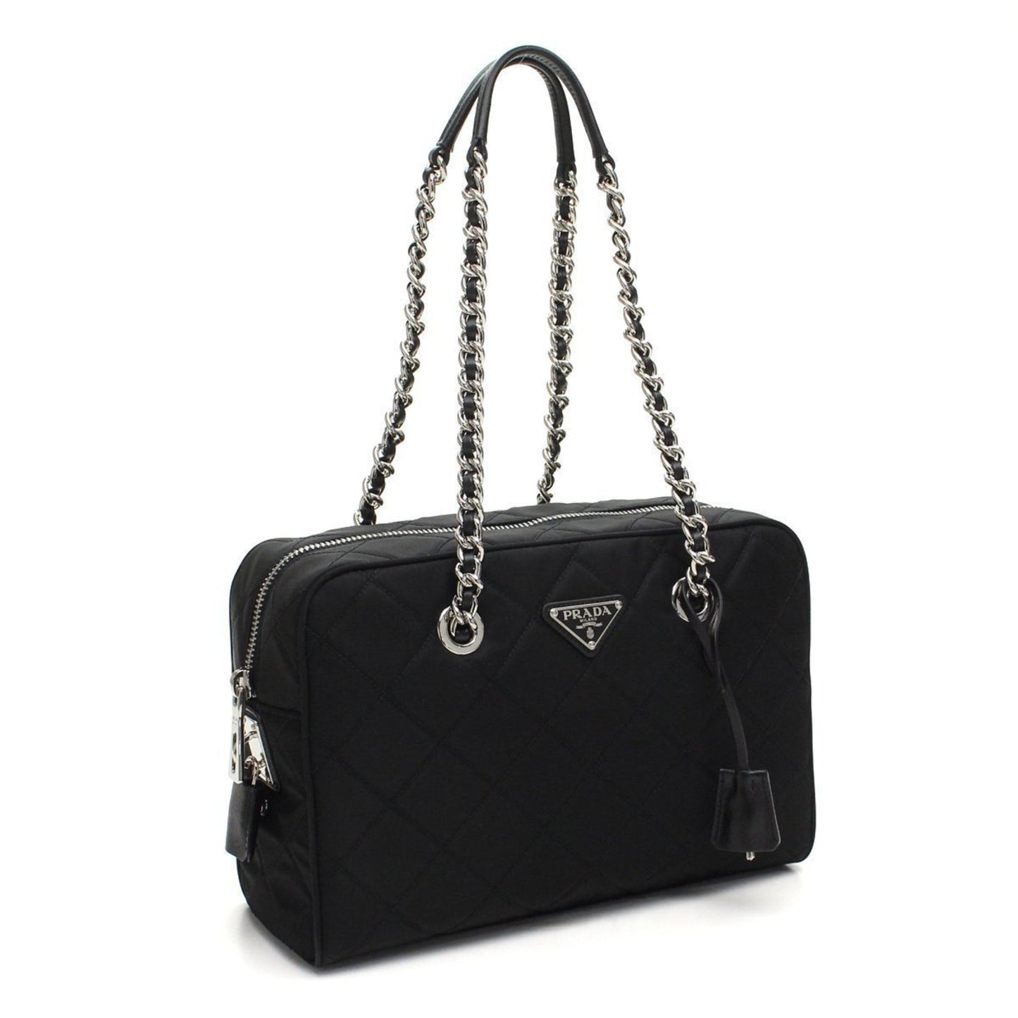 Luxury PradaBlack Tessuto Nylon Quilted Shoulder Handbag