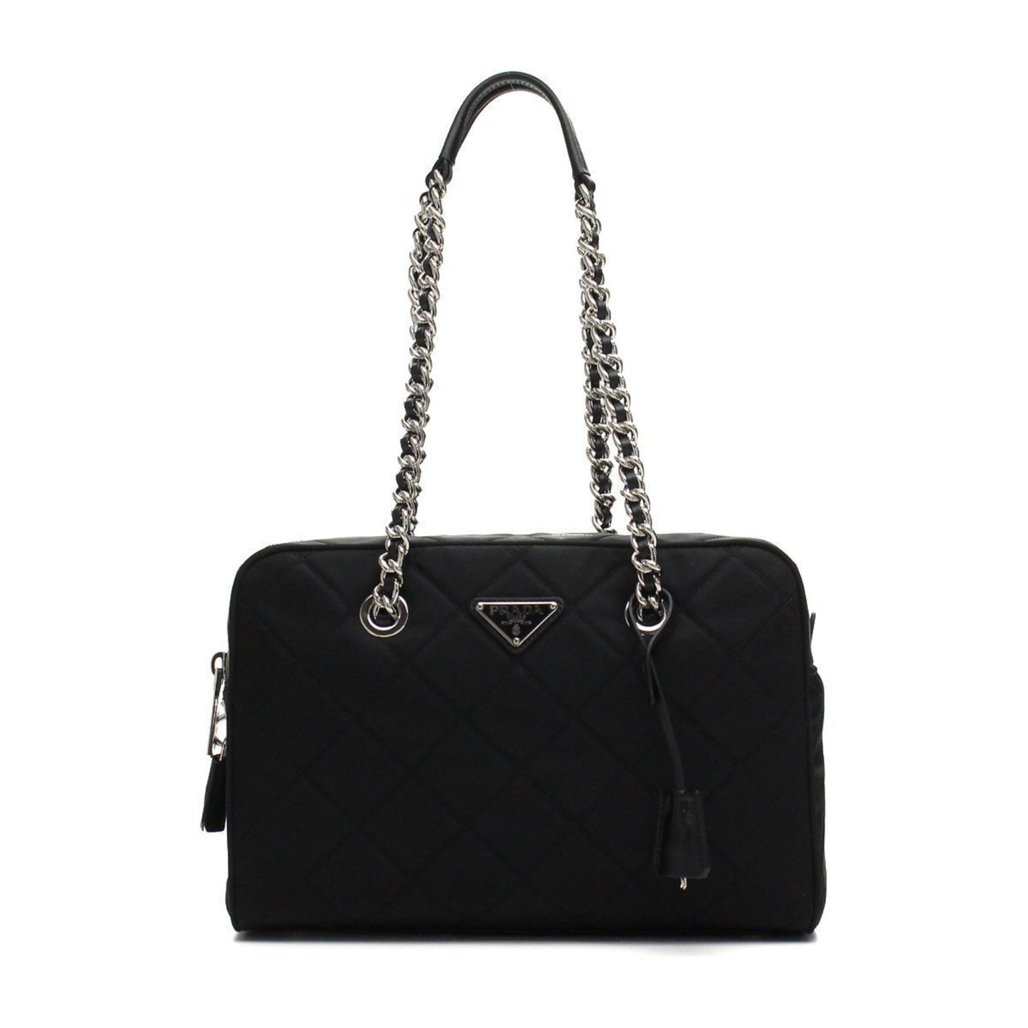 Luxury PradaBlack Tessuto Nylon Quilted Shoulder Handbag