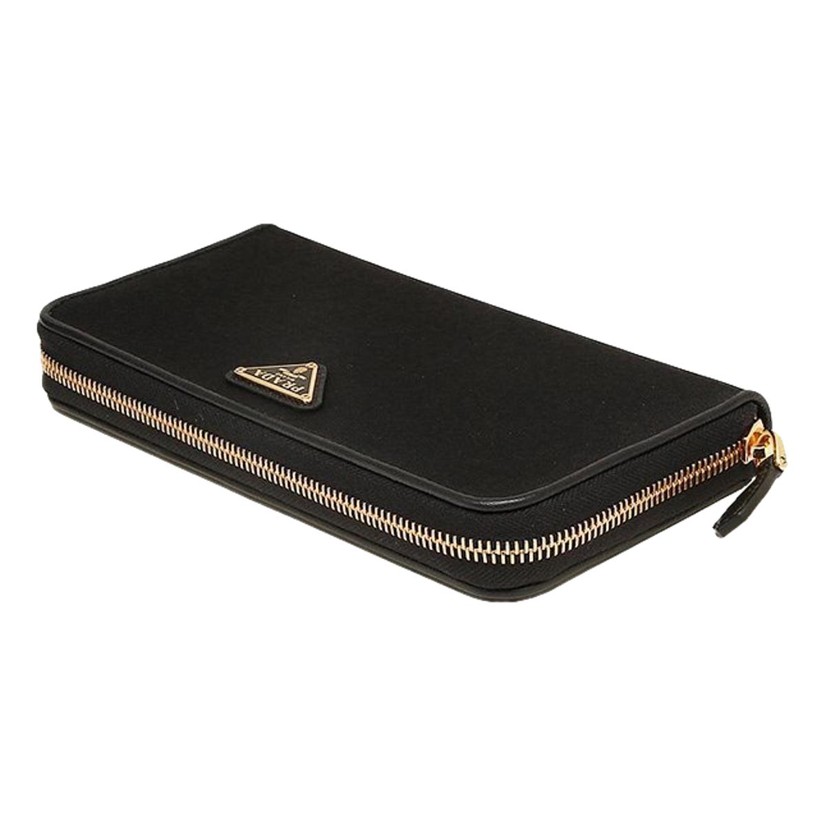 Luxury PradaBlack Tessuto Nylon Zip Around Wallet