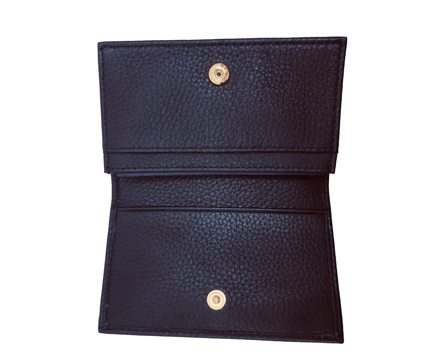 Luxury PradaBlack Vitello Grain Soft Calf Leather Credit Card Case Wallet