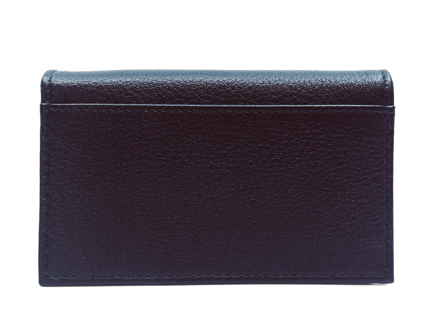 Luxury PradaBlack Vitello Grain Soft Calf Leather Credit Card Case Wallet