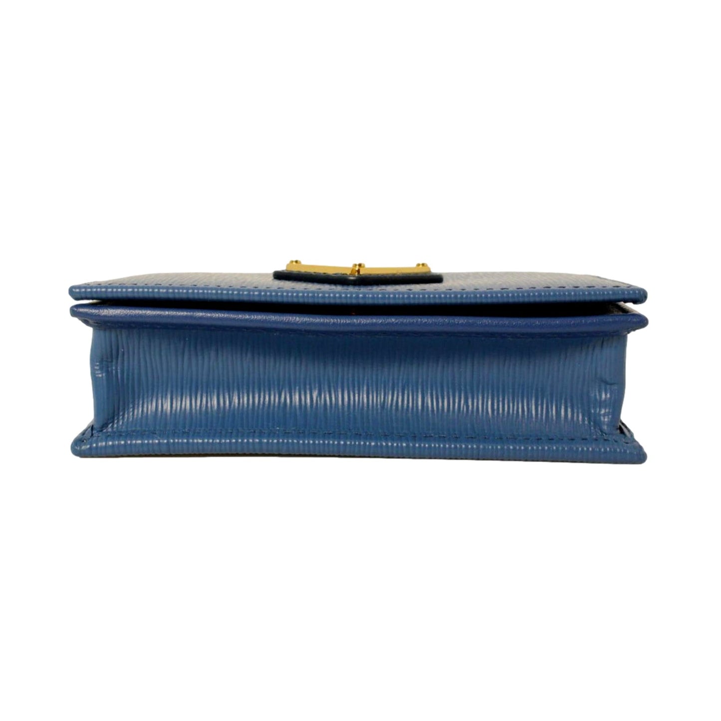 Luxury PradaBlue Vitello Move Leather Triangle Logo Card Case Wallet