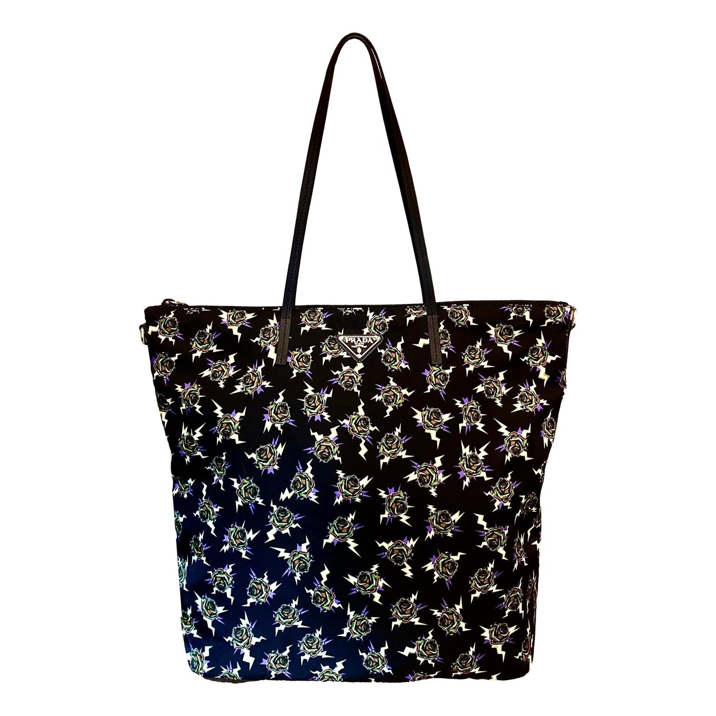 Luxury PradaFrankenstein Black Nylon Convertible Shopping Tote