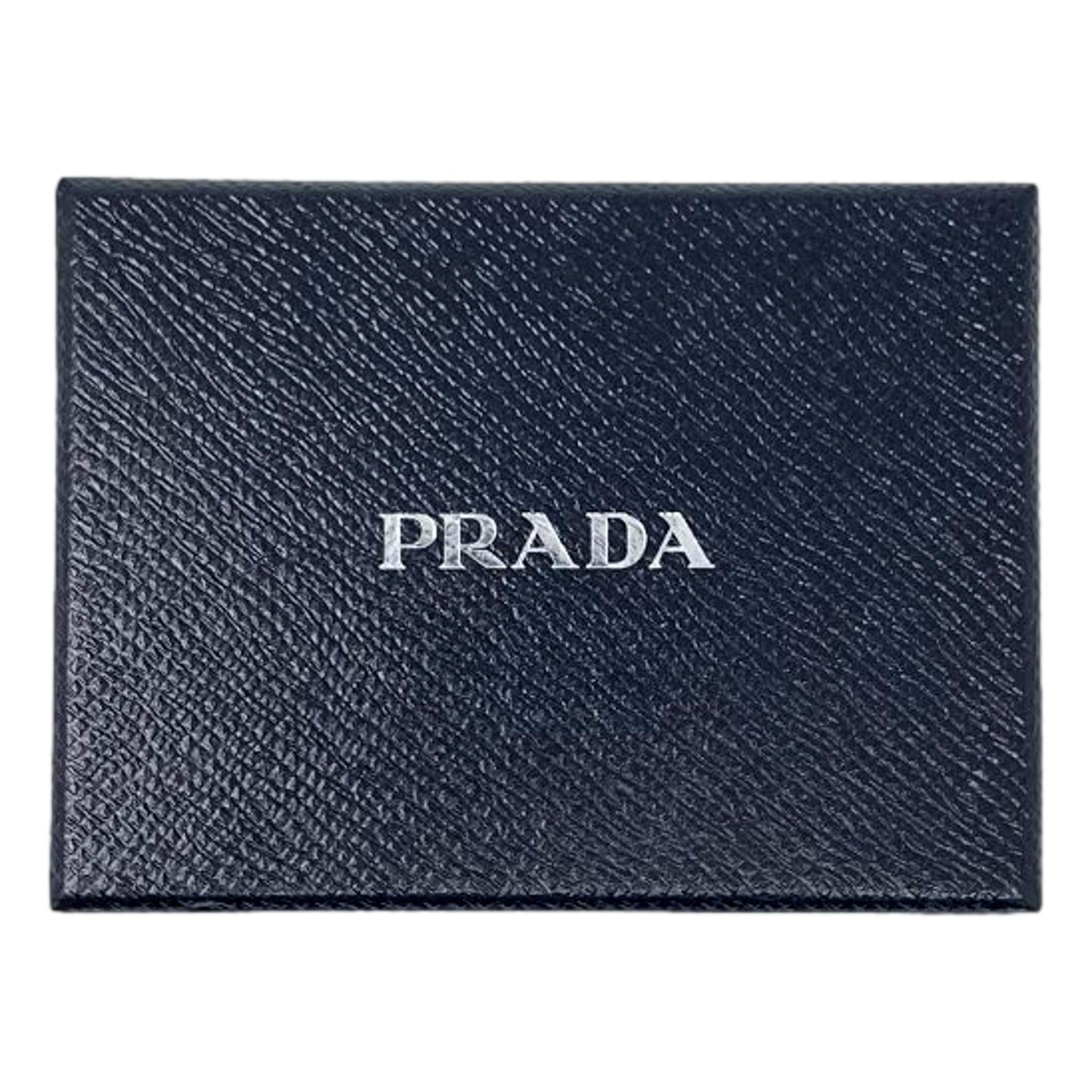 Luxury PradaLipstick Plaque Black Saffiano Leather ID Cardholder Lanyard