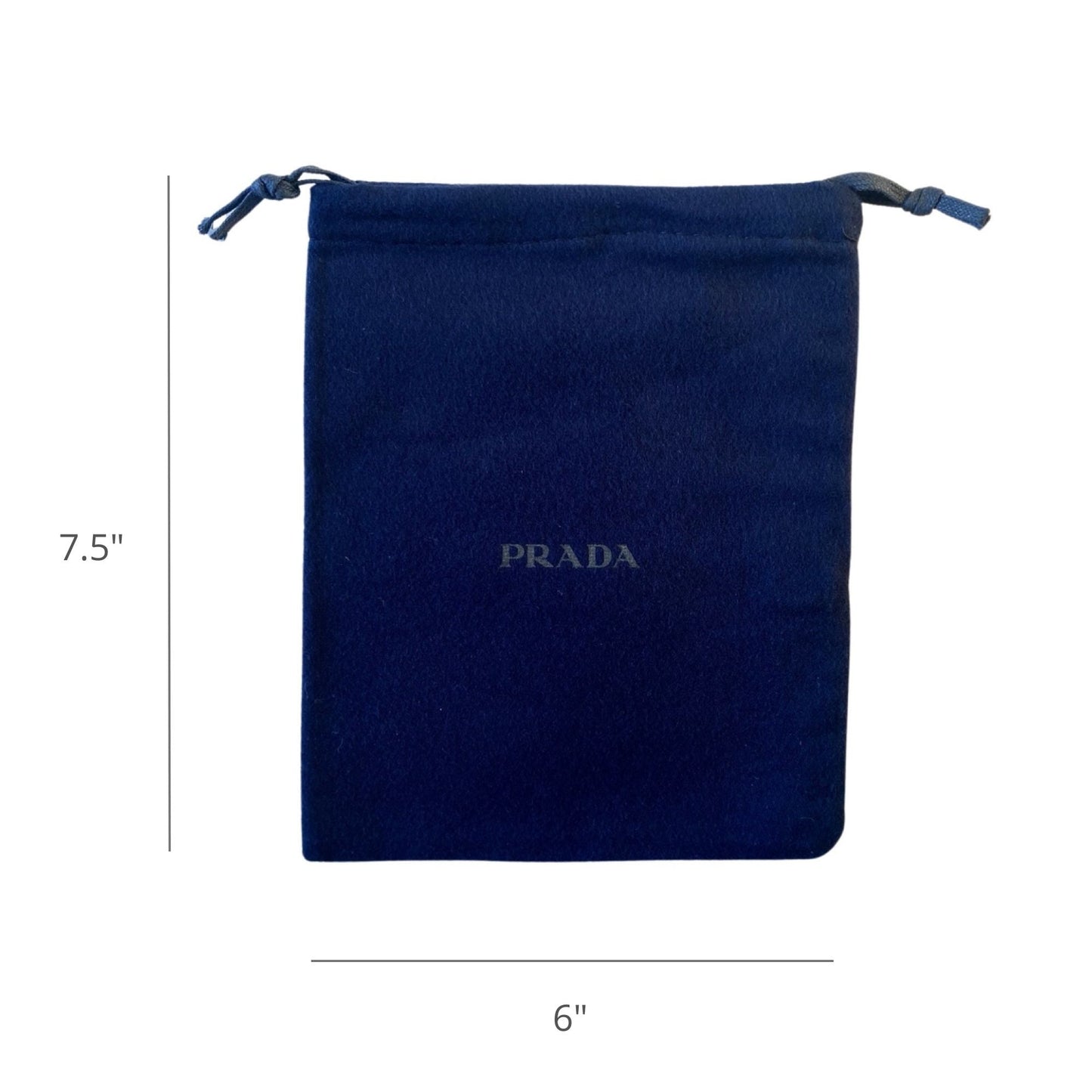 Luxury PradaLogo Navy Velour Designer Dust Bag Pouch Extra Small