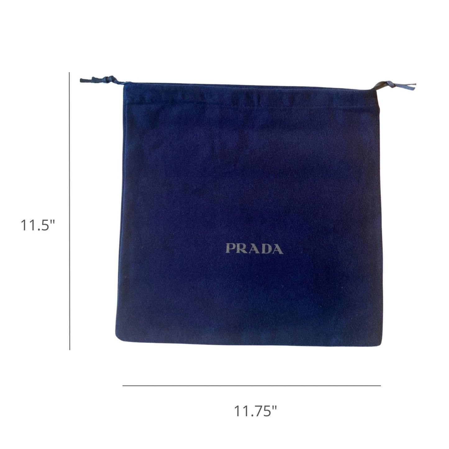 Luxury PradaDust Bag Cover Drawstring Navy Blue Logo Velour Fabric Medium