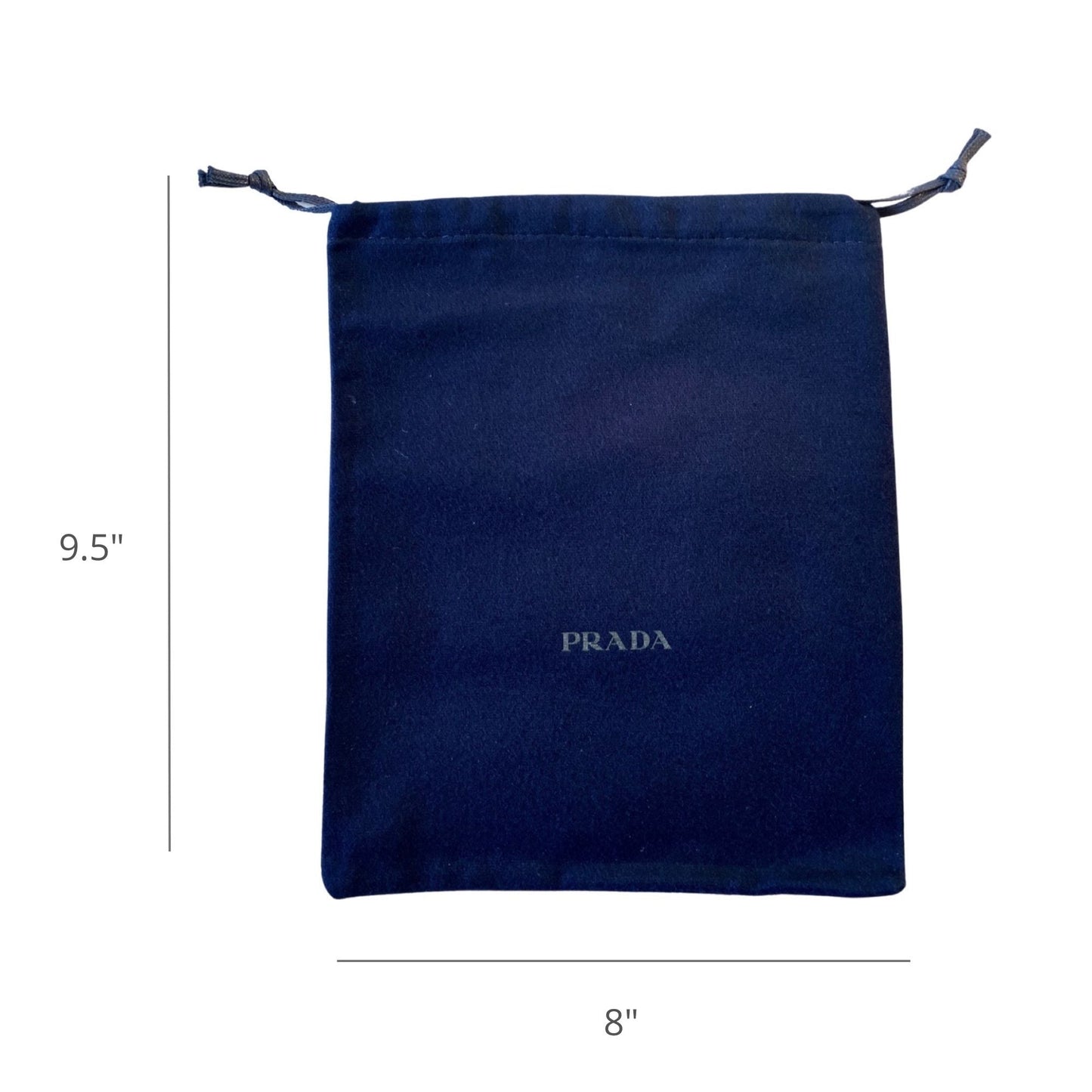 Luxury PradaLogo Navy Velour Designer Dust Bag Pouch Small