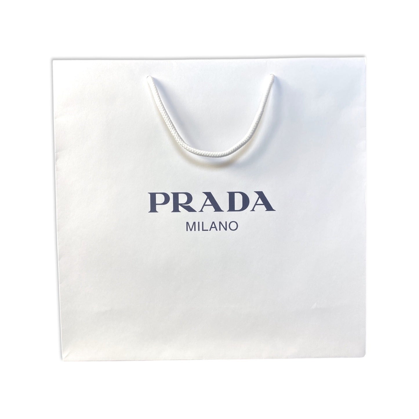 Luxury PradaLogo White Paper Designer Shopping Gift Bag Medium Set of 2