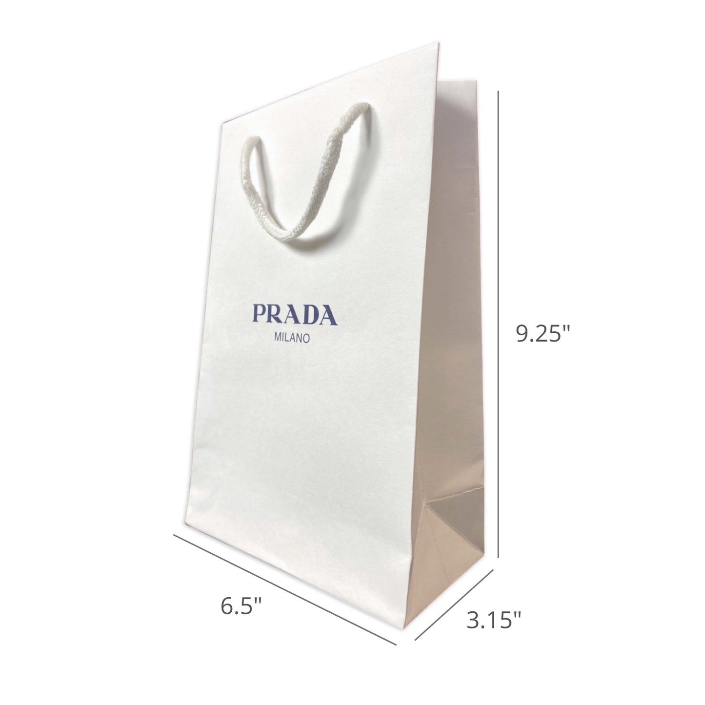 Luxury PradaShopping Gift Bag  Designer White Paper Small Set of 2