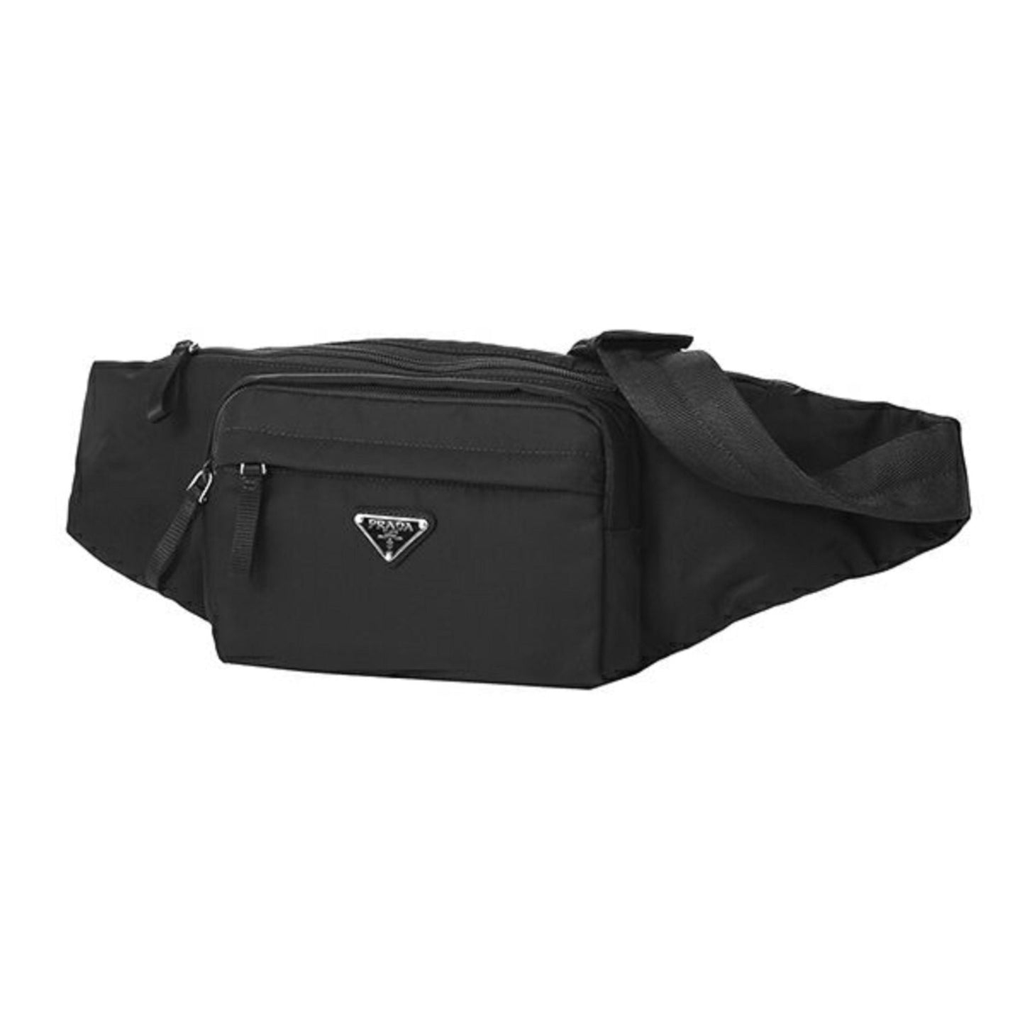 Luxury PradaMarsupio Tessuto Nylon Triangle Logo Black Belt Bag