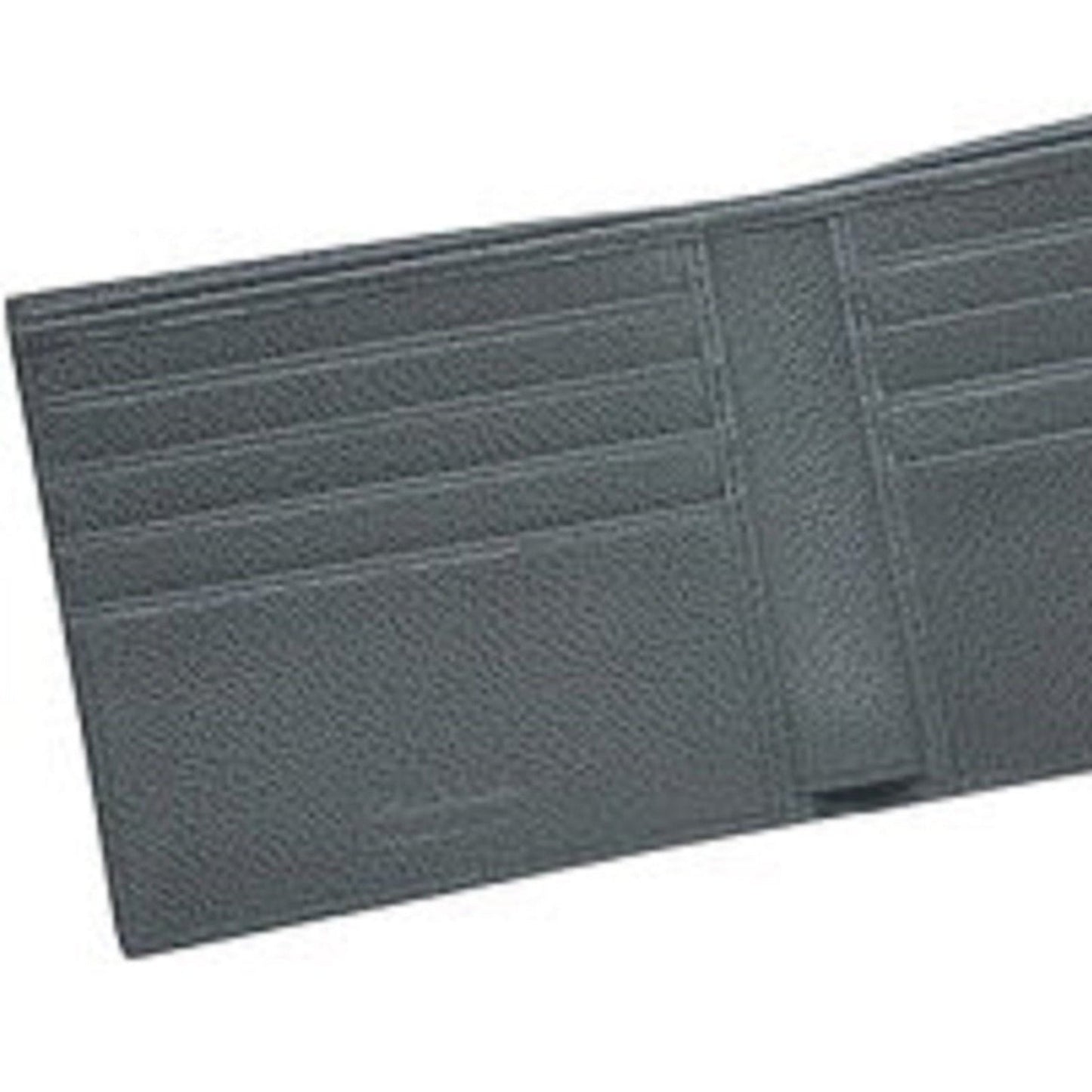 Luxury PradaVitello Micro Grain Gray Leather Triangle Logo Bifold Wallet