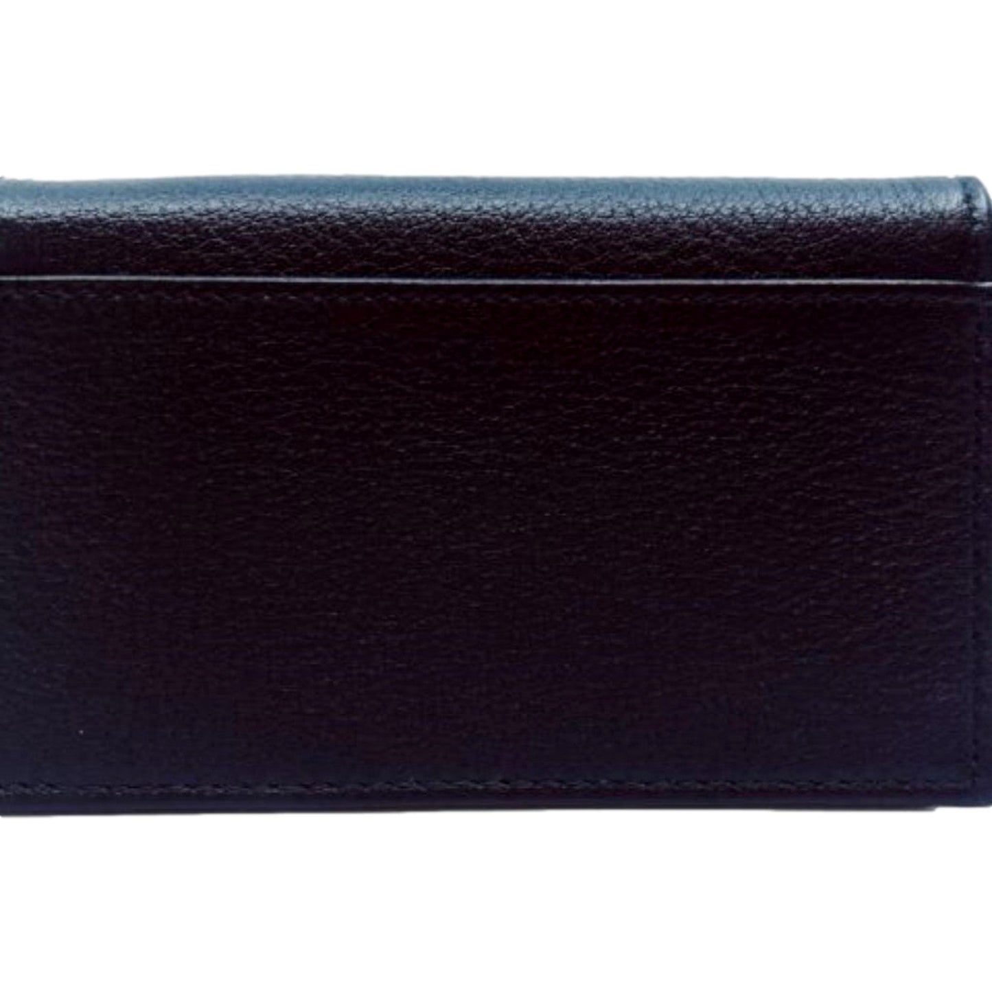 Luxury PradaMens Saffiano Flap Card Holder Wallet Black
