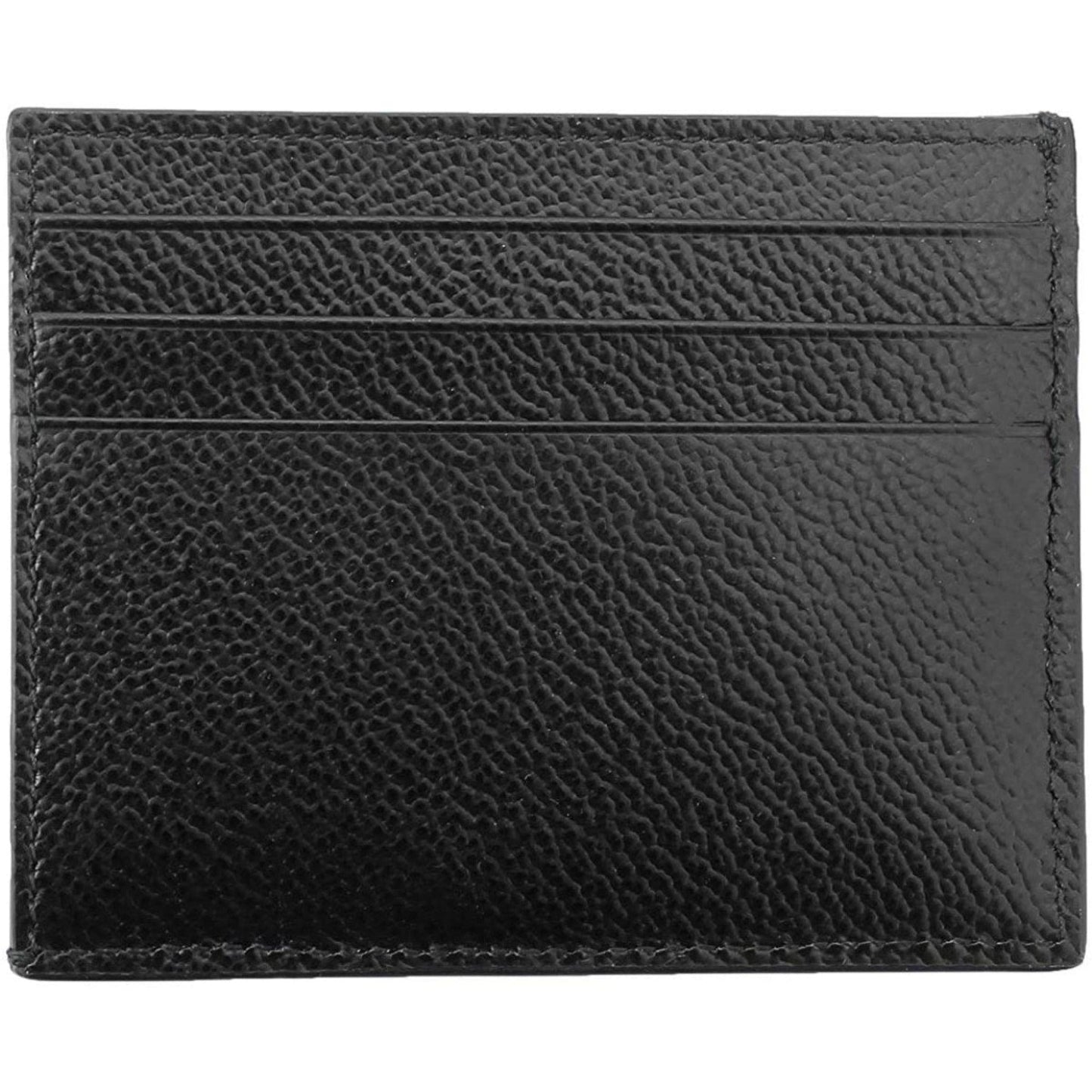 Luxury PradaVitello Micro Grain Black Triangle Logo Cardholder Wallet