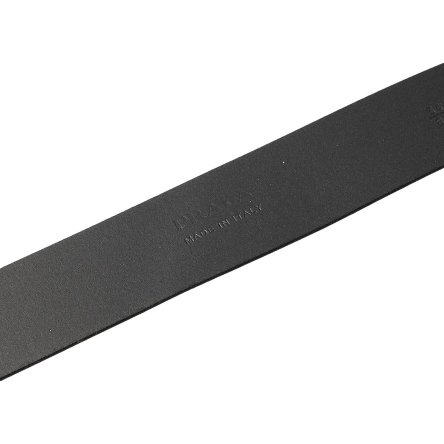 Luxury PradaMens Navy Blue Saffiano Leather Belt Brushed Silver Buckle 95/38