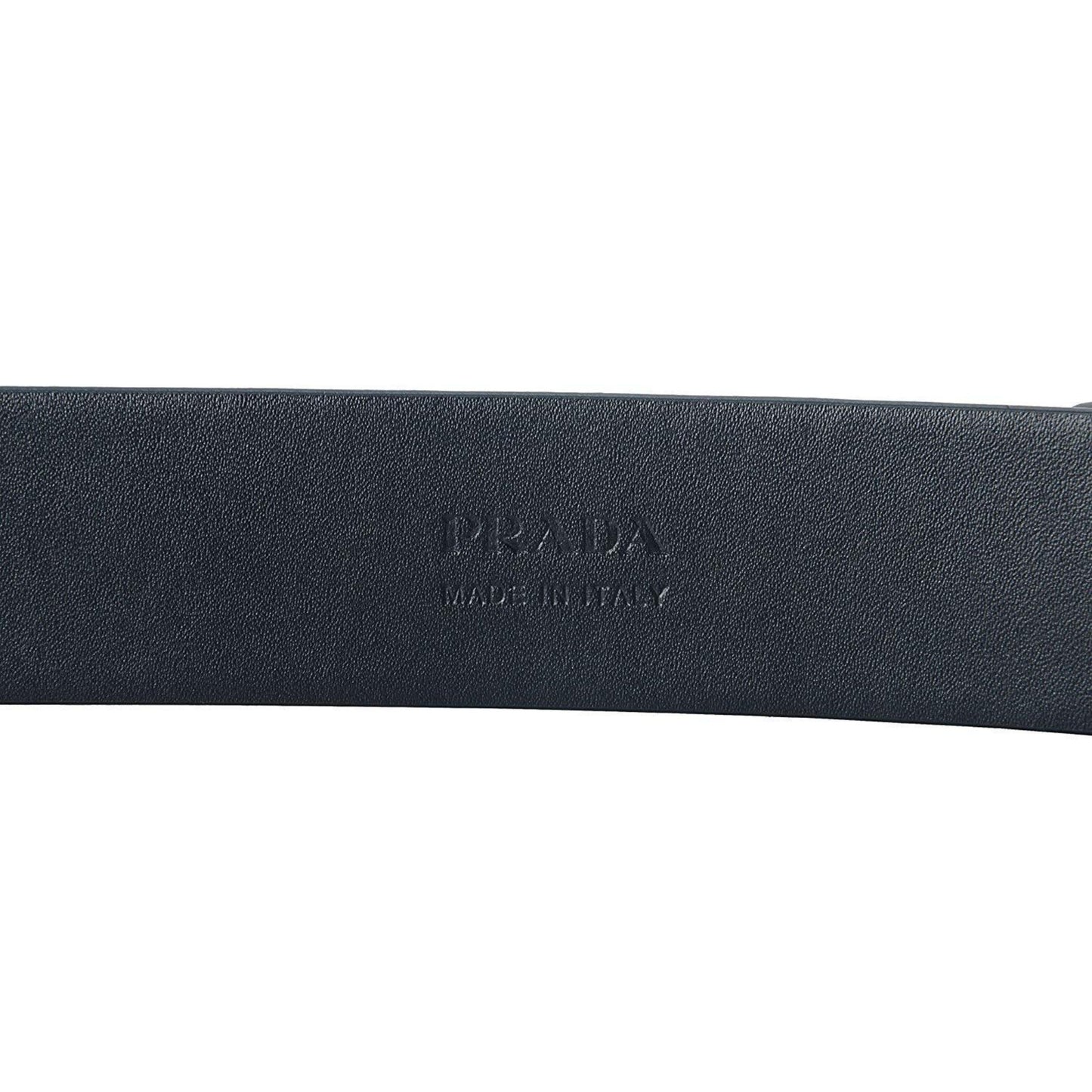 Luxury PradaMens Navy Saffiano Leather Belt Silver Belt Buckle Size 100/40