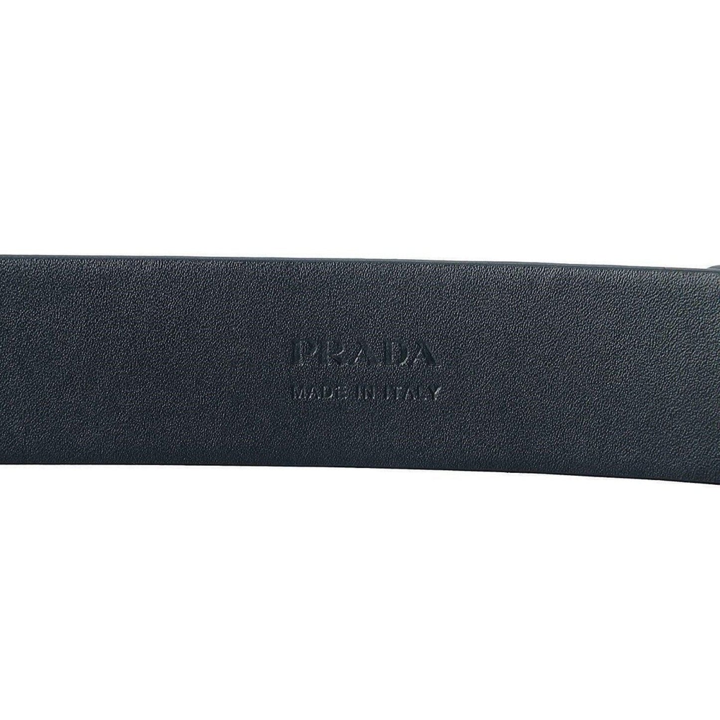 Luxury PradaMens Navy Saffiano Leather Belt  Silver Oval Buckle Belt Size 90-36