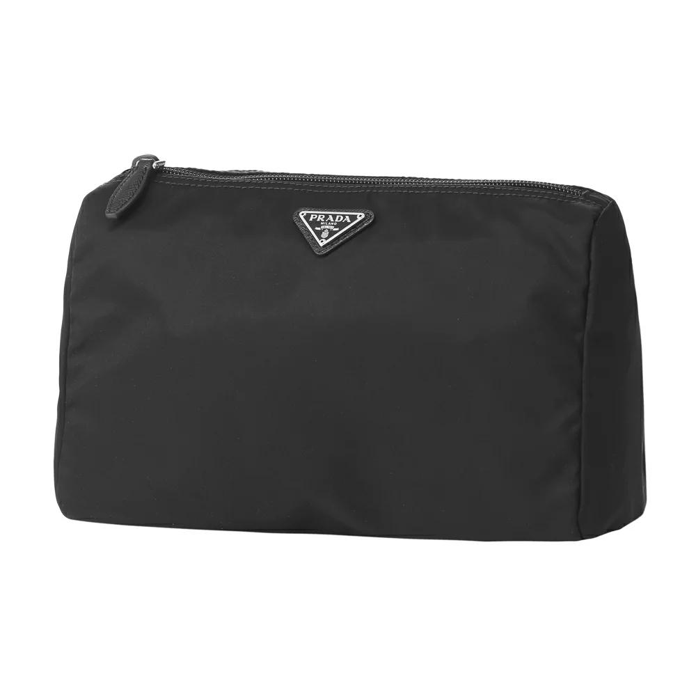Luxury PradaNecessaire Black Tessuto Nylon Small Toiletry Case