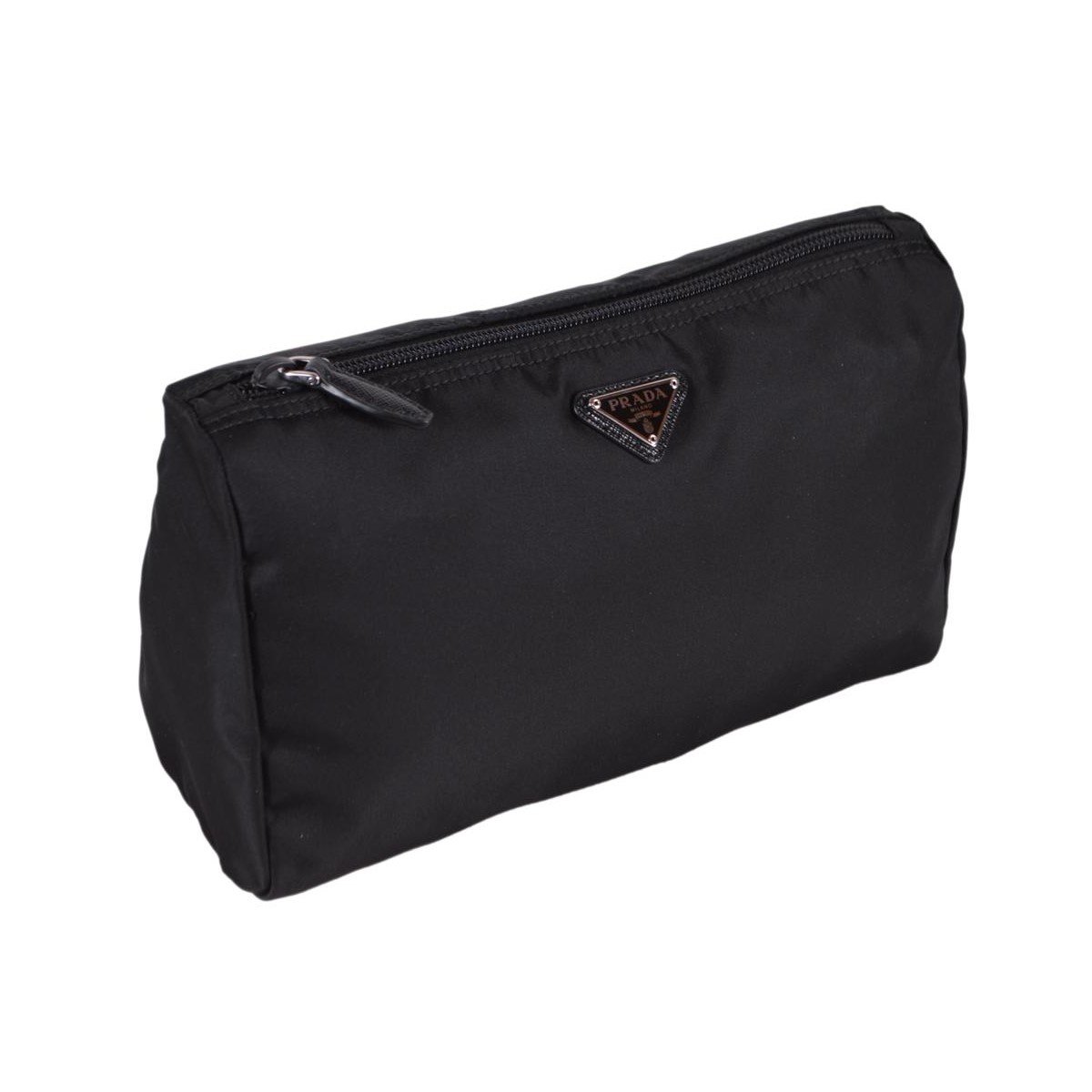 Luxury PradaNecessaire Black Tessuto Nylon Small Toiletry Case